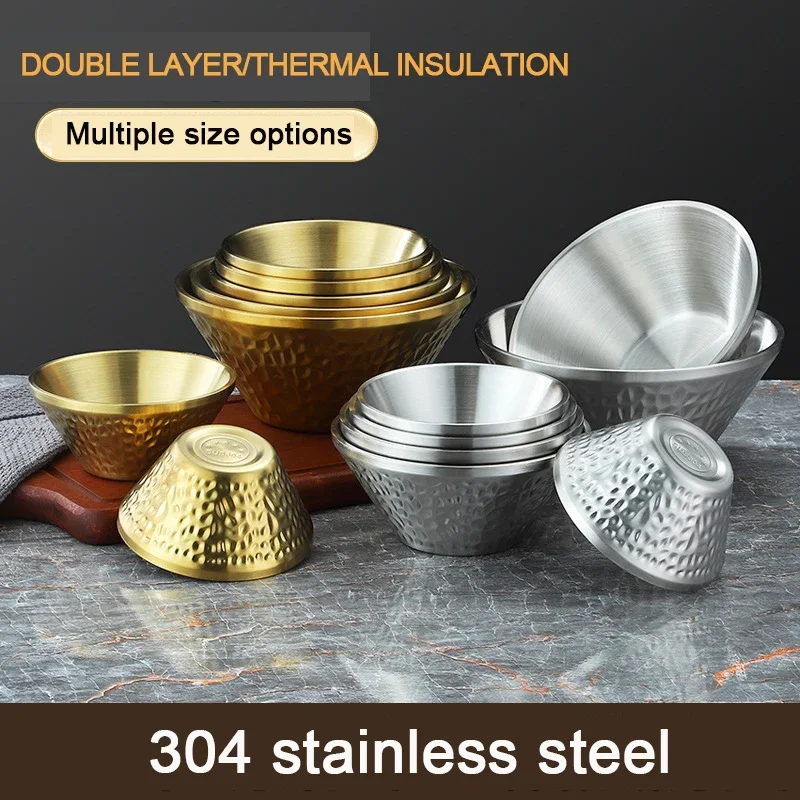 304 Korean Stainless Steel Hammer Grain Sand Ice Bowl ice-cream Shaved Ice Double Insulation Rice Bowl G2O7V5
304 Korean Stainless Steel Hammer Grain Sand Ice Bowl ice-cream Shaved Ice Double Insulation Rice Bowl G2O7V5