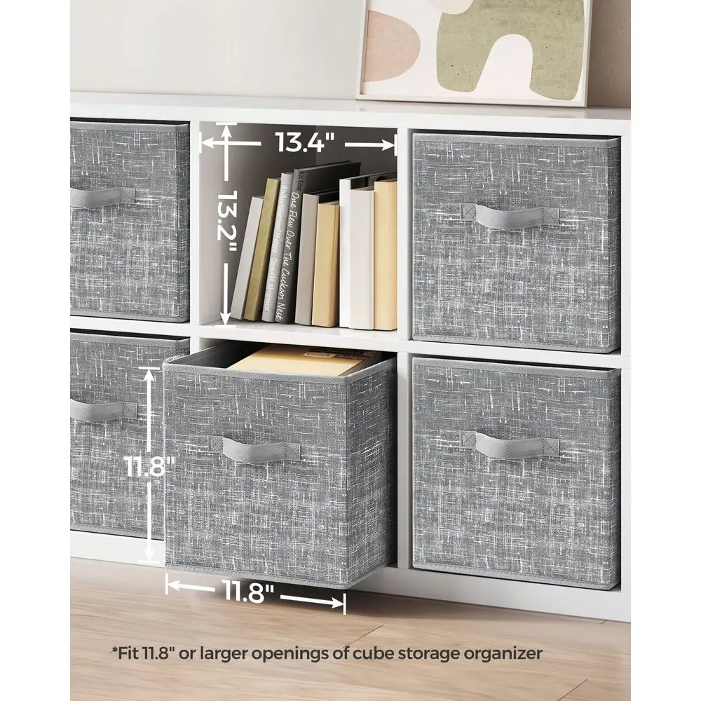 6 Storage Cubes Bins, 11.8Inch NonWoven Fabric Storage Bins With Double Handles, Closet Organizers For Shelves, Foldable, For B
6 Storage Cubes Bins, 11.8Inch NonWoven Fabric Storage Bins With Double Handles, Closet Organizers For Shelves, Foldable, For B