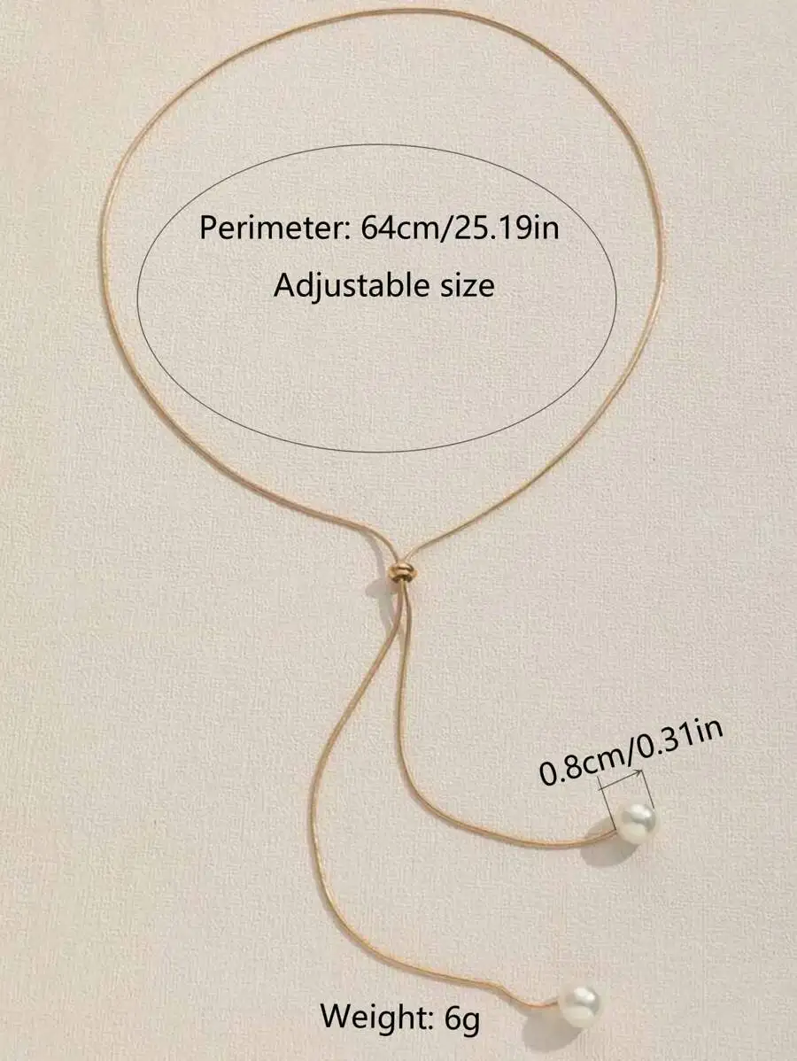 Minimalist Y-Shape Adjustable Chain Necklace With Simulated Pearl For Women
Minimalist Y-Shape Adjustable Chain Necklace With Simulated Pearl For Women