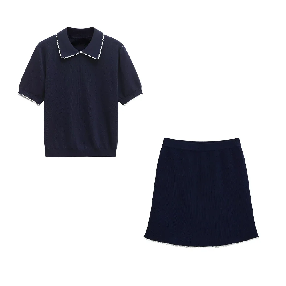 LIBIELIY LIBIELIY Women's Lapel Casual Knitted Top With Simple And Versatile Edging Mini Skirt Temperament Summer New Half Skirt
LIBIELIY LIBIELIY Women's Lapel Casual Knitted Top With Simple And Versatile Edging Mini Skirt Temperament Summer New Half Skirt