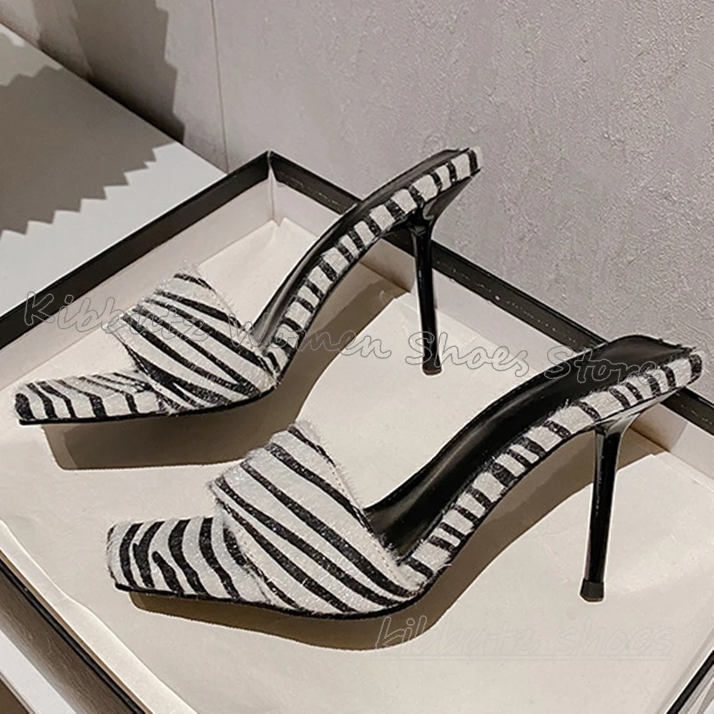 Zebras Slipper Sandals Leather Slip-On Square Toe Thin High Heels Fashion Luxury Elegant Concise Sexy Summer Women Shoes Newest
Zebras Slipper Sandals Leather Slip-On Square Toe Thin High Heels Fashion Luxury Elegant Concise Sexy Summer Women Shoes Newest