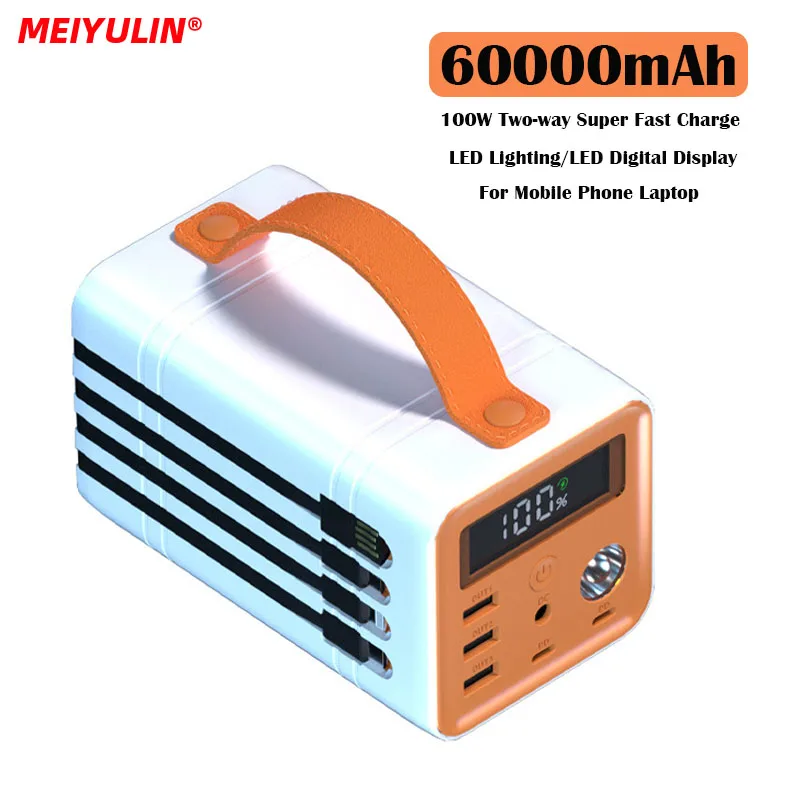 Large Capacity Power Bank 100W Power Station 60000mAh Mobile Phone Powerbank Laptop Fast Charger Portable External Battery
Large Capacity Power Bank 100W Power Station 60000mAh Mobile Phone Powerbank Laptop Fast Charger Portable External Battery