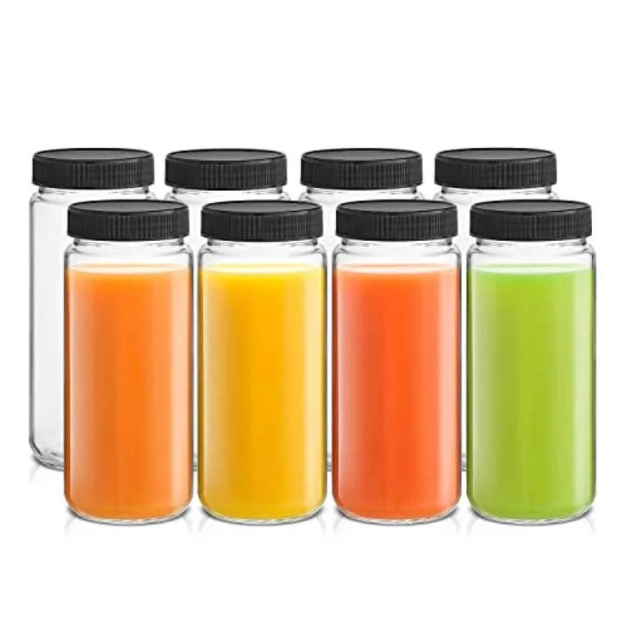 Glass Juice Bottles, 16 oz Glass Bottles with Caps. Set of 8 Juice Containers with Lids for Fridge, and Labels for Juice Jars.
Glass Juice Bottles, 16 oz Glass Bottles with Caps. Set of 8 Juice Containers with Lids for Fridge, and Labels for Juice Jars.