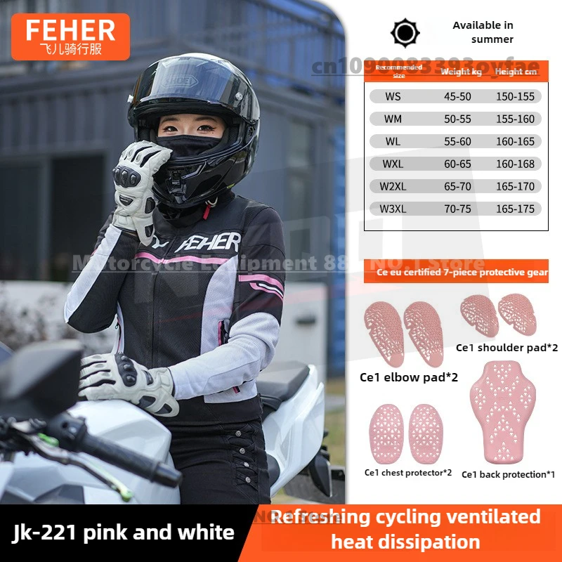 FEHER Motorcycle Riding Suit Summer Breathable Motorcycle Anti Fall and Wear-resistant Riding Jacket for Women CE2 Certification
FEHER Motorcycle Riding Suit Summer Breathable Motorcycle Anti Fall and Wear-resistant Riding Jacket for Women CE2 Certification