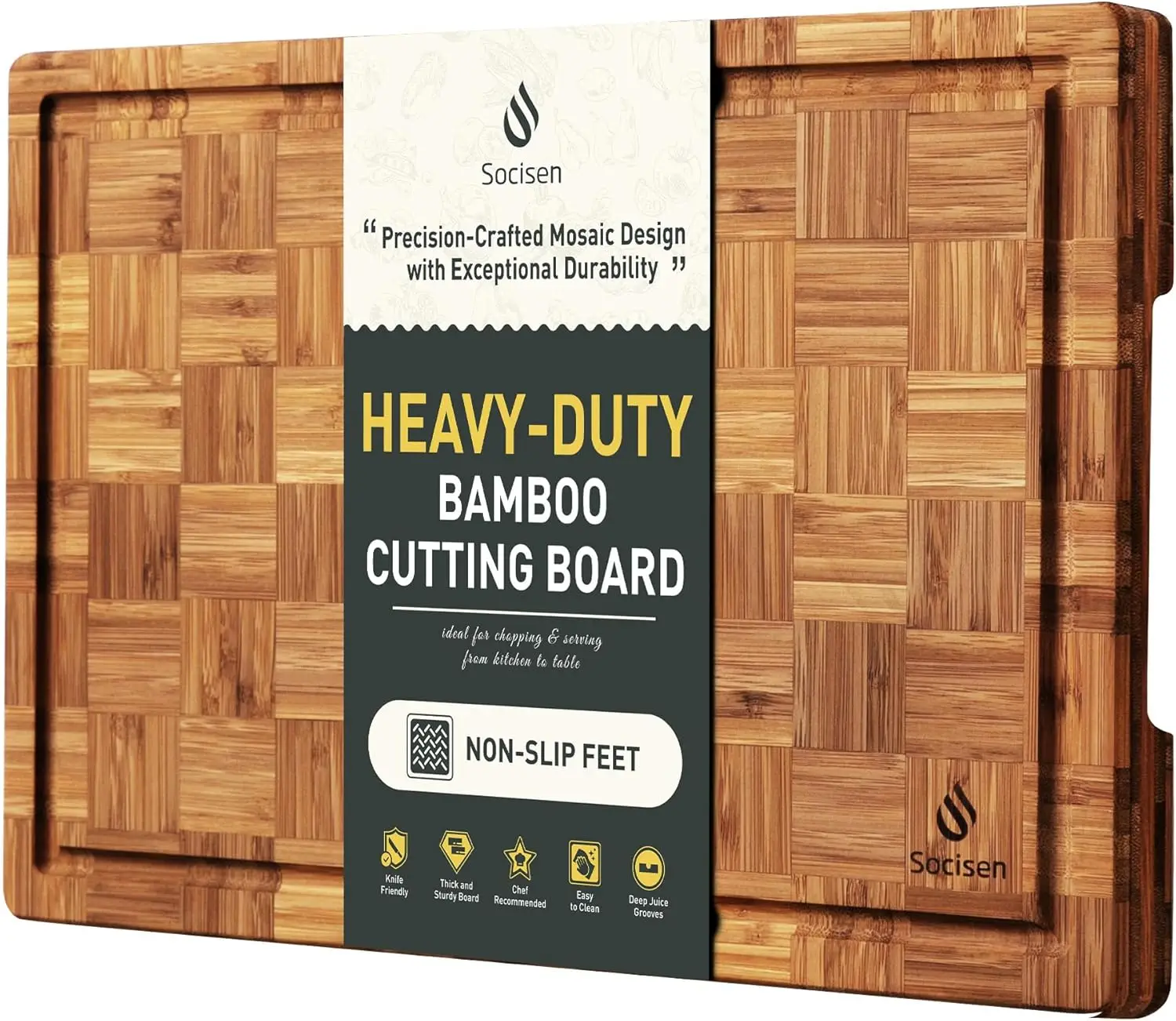 Bamboo Cutting Board Non Slip for Kitchen Knife Friendly Surface Large Chopping Board
Bamboo Cutting Board Non Slip for Kitchen Knife Friendly Surface Large Chopping Board