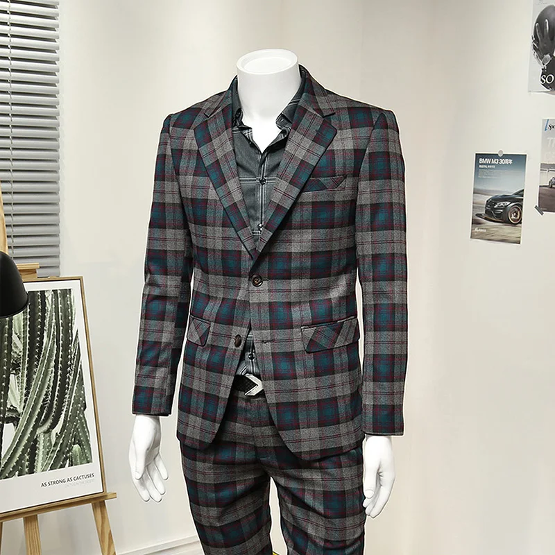 Men Suits Blazer Red Blue Plaid Office Business Man Clothing Slim Casual Plus 56 Korea Style Single Breasted Fashion Full Sleeve
Men Suits Blazer Red Blue Plaid Office Business Man Clothing Slim Casual Plus 56 Korea Style Single Breasted Fashion Full Sleeve