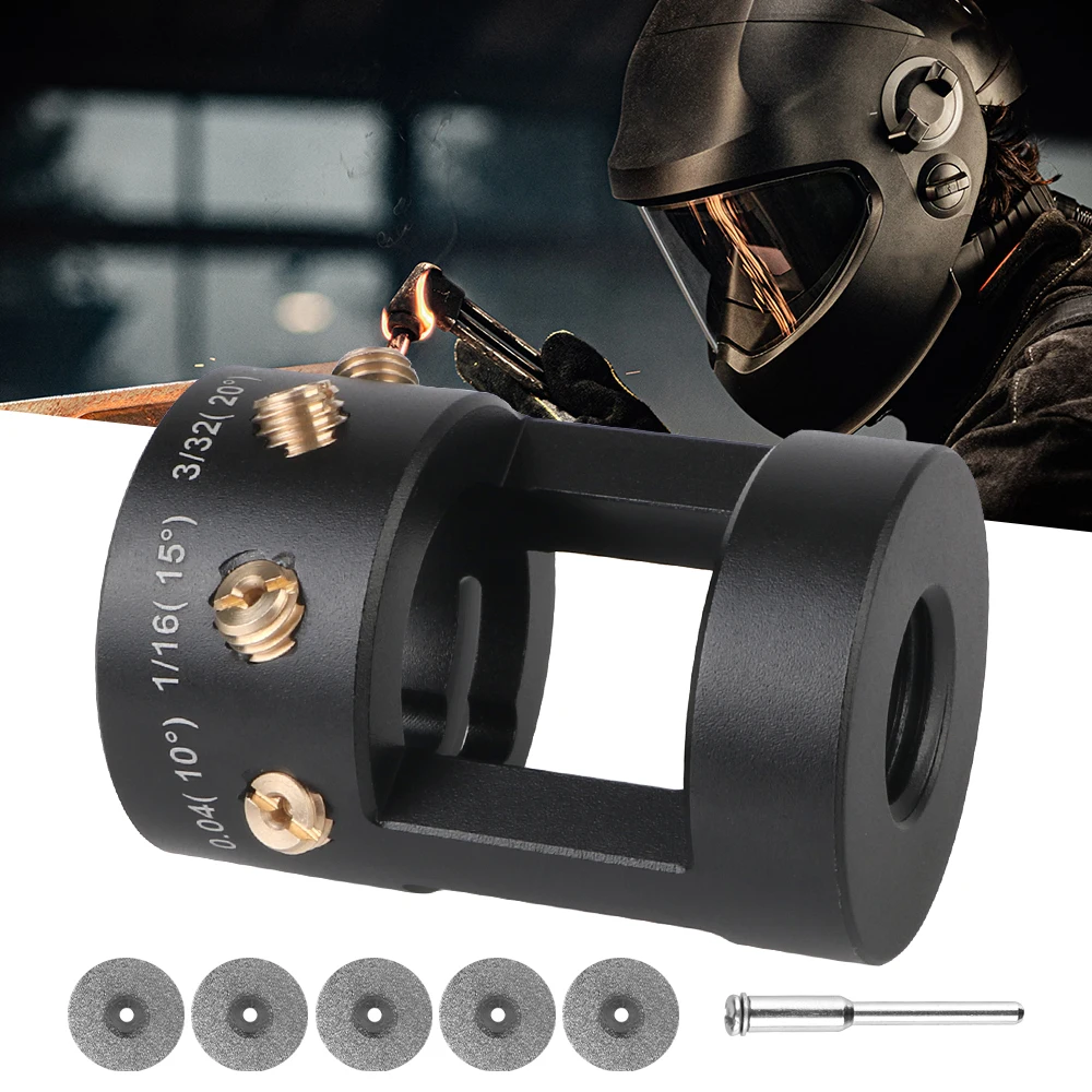 Metal Tungsten Electrode Sharpener Grinder Head TIG Welding Tool with Cut-Off Slots with Diamond Wheels Multi-Angle 0.04"-1/8"
Metal Tungsten Electrode Sharpener Grinder Head TIG Welding Tool with Cut-Off Slots with Diamond Wheels Multi-Angle 0.04"-1/8"