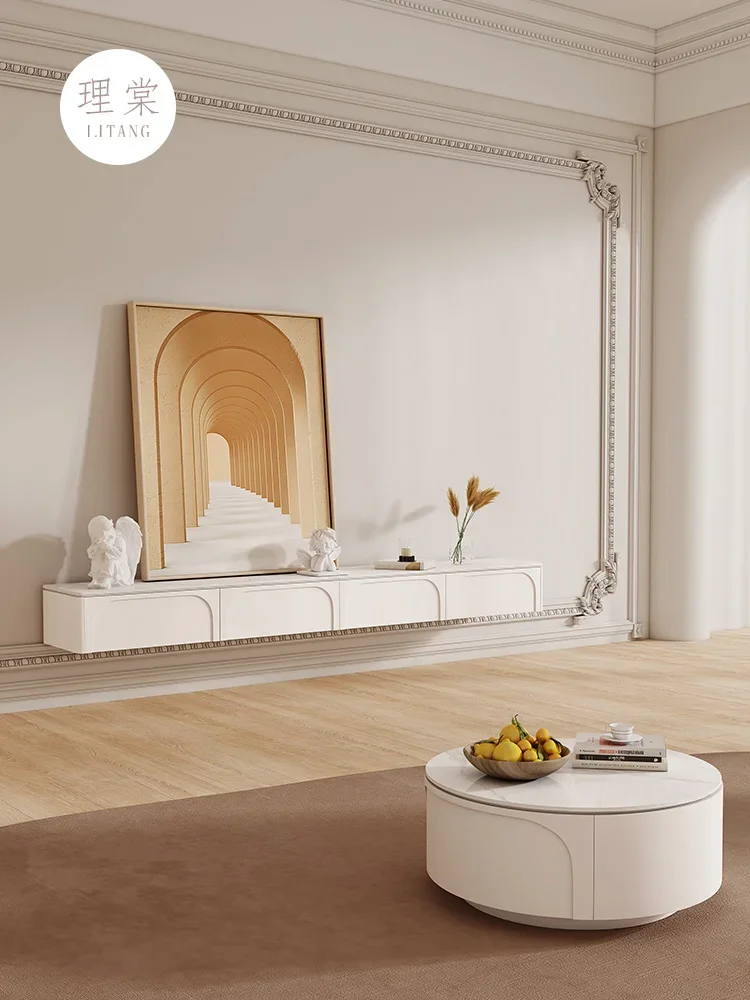 Litang several pieces solid wood TV cabinet coffee table combination French wall hanging small apartment modern simple suspended
Litang several pieces solid wood TV cabinet coffee table combination French wall hanging small apartment modern simple suspended