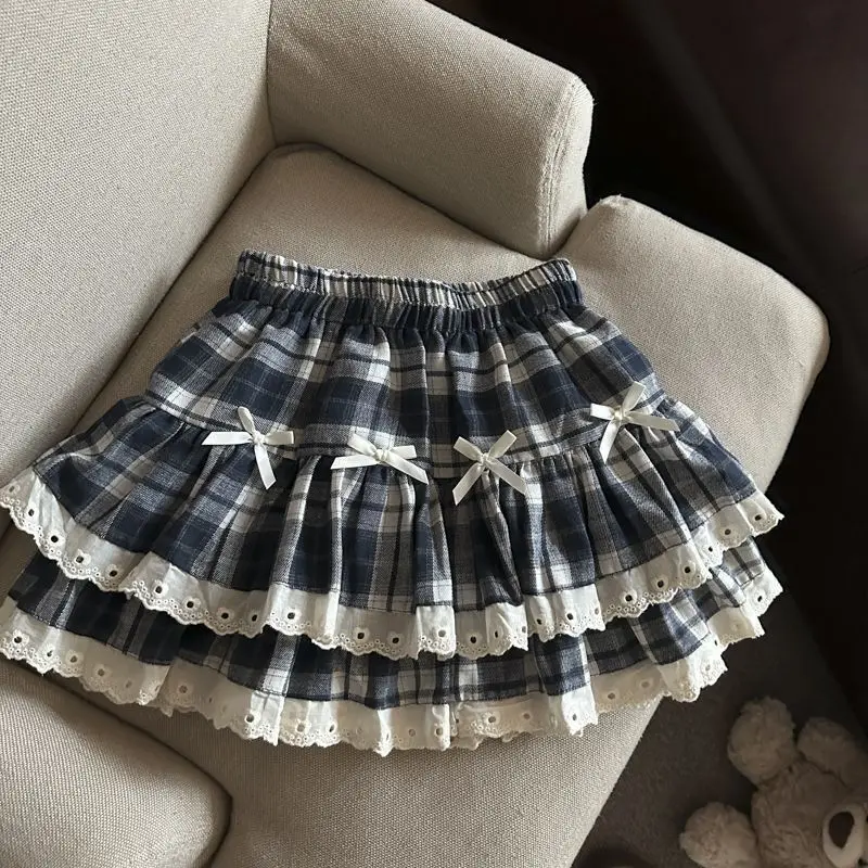 Vintage Office Lady Plaid Lace Skirt Cake Bow Short Ball Gown Mujer Faldas Korea Chic Slim All-match A-line Sweet Skirts
Vintage Office Lady Plaid Lace Skirt Cake Bow Short Ball Gown Mujer Faldas Korea Chic Slim All-match A-line Sweet Skirts