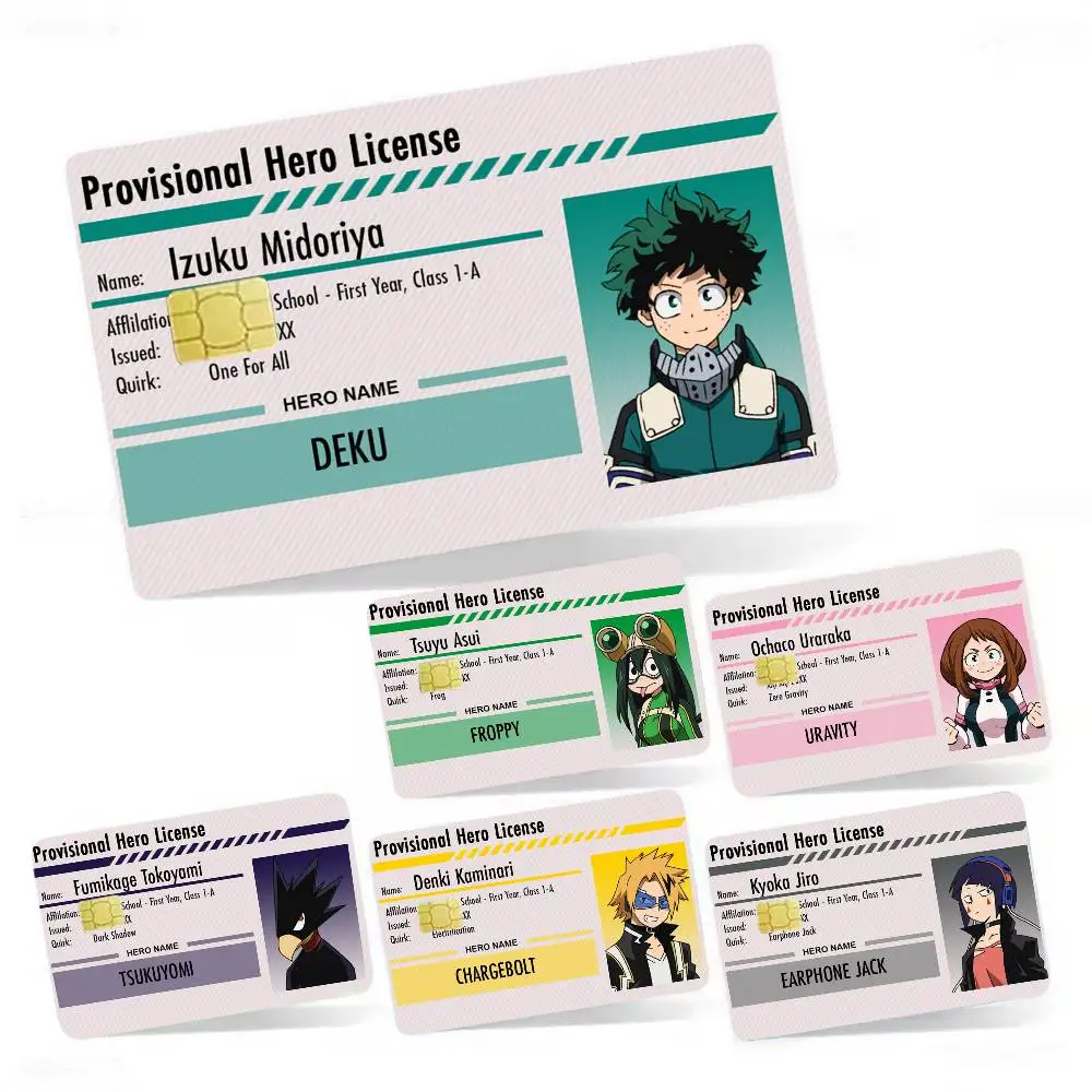 My H-Hero A-Academia License 4pcs 1Set Laser Holographic Sticker Skin Cover for Credit Bank Debit Card
My H-Hero A-Academia License 4pcs 1Set Laser Holographic Sticker Skin Cover for Credit Bank Debit Card