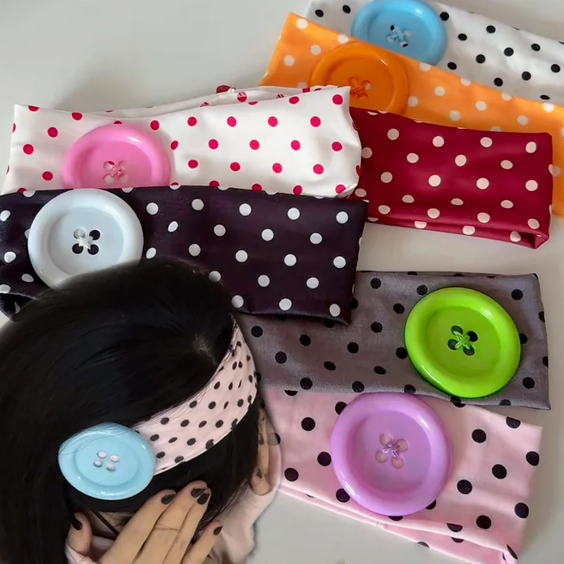 Big Button Headband Ins Y2K Elastic Trendy Wide Polka Dot Hairband Dopamine Colorful Sweet Cool Summer Sports Yoga Head Band
Big Button Headband Ins Y2K Elastic Trendy Wide Polka Dot Hairband Dopamine Colorful Sweet Cool Summer Sports Yoga Head Band