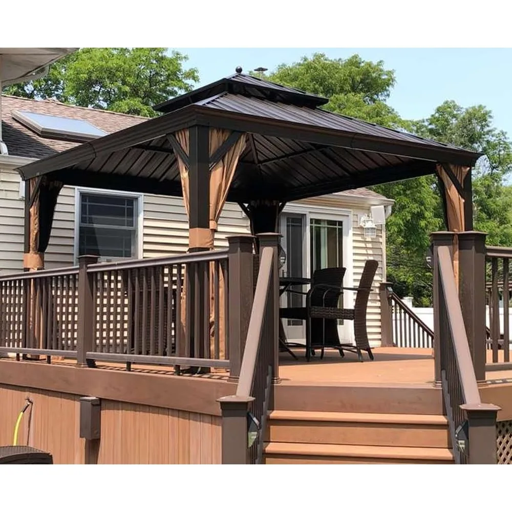 12' X 12' Outdoor Hardtop Gazebo Permanent Outside Heavy Duty Sun Shade Deck Canopy for Patio All Weather Aluminum Metal Roof
12' X 12' Outdoor Hardtop Gazebo Permanent Outside Heavy Duty Sun Shade Deck Canopy for Patio All Weather Aluminum Metal Roof