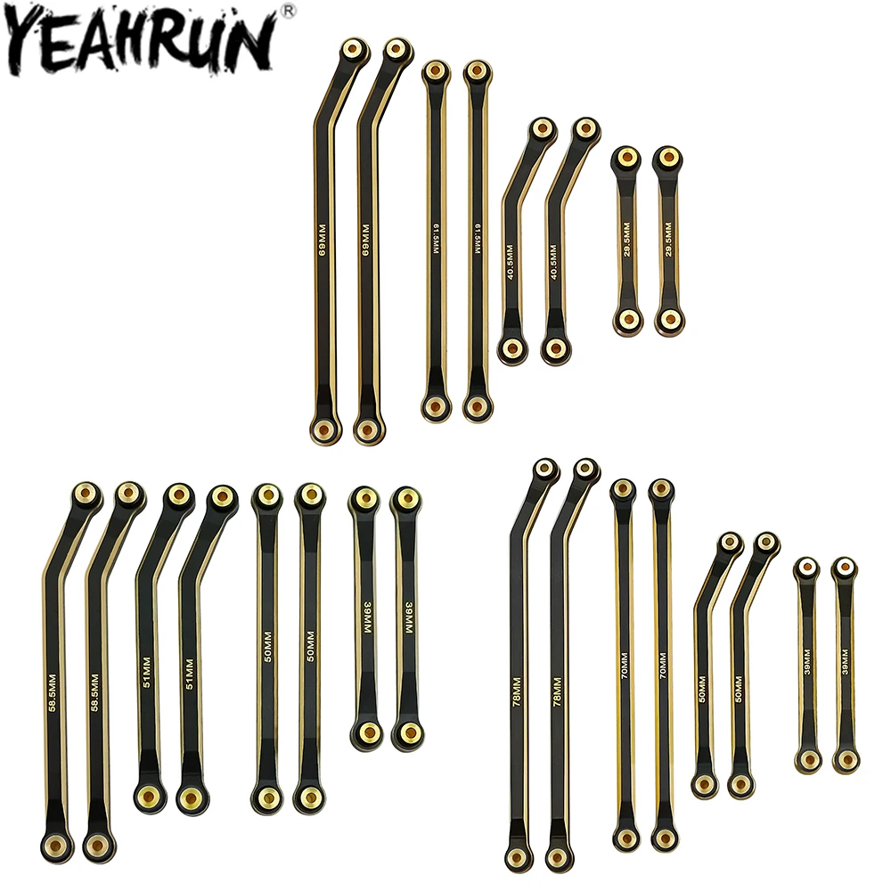 YEAHRUN Heavy Brass High Clearance Chassis 8 Links Linkage Set Add Weight for 1/24 RC Crawler Car Axial SCX24 JLU Ford Bronco
YEAHRUN Heavy Brass High Clearance Chassis 8 Links Linkage Set Add Weight for 1/24 RC Crawler Car Axial SCX24 JLU Ford Bronco