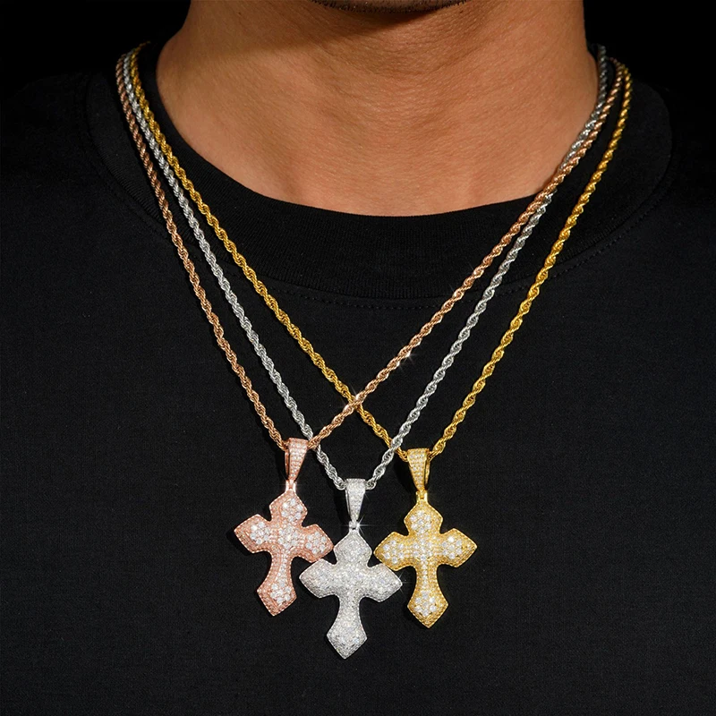 925 Sterling Silver Moissanite Paved Bling Iced Out Cross Pendant Necklaces For Men Hip hop Rapper Jewelry
925 Sterling Silver Moissanite Paved Bling Iced Out Cross Pendant Necklaces For Men Hip hop Rapper Jewelry