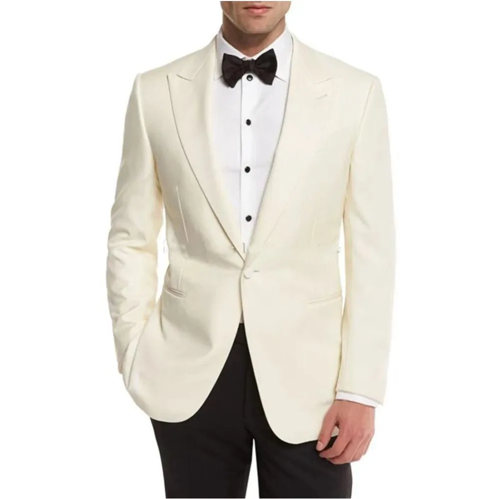 Ivory Men Suits 2 Pieces Wedding Groom Business Wear Peaked Lapel Tuxedos Party Custom Made Formal Male Clothing Jacket+Pant
Ivory Men Suits 2 Pieces Wedding Groom Business Wear Peaked Lapel Tuxedos Party Custom Made Formal Male Clothing Jacket+Pant