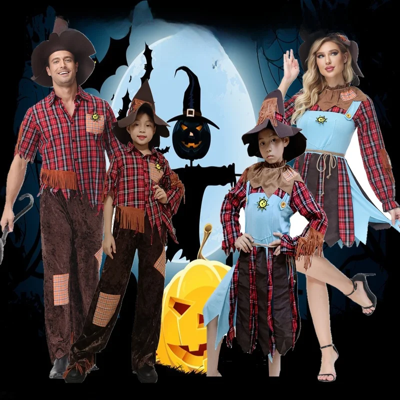 Halloween Haymaker Parent-Child Plaid Patchwork Green Wild Role-Playing Adult Children Performance Clothes Fairy Tale Costume
Halloween Haymaker Parent-Child Plaid Patchwork Green Wild Role-Playing Adult Children Performance Clothes Fairy Tale Costume