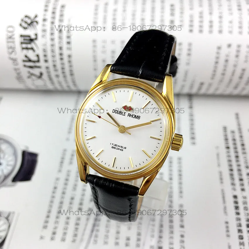 Original stock, produced by Beijing Watch Factory, medium-sized, Shuangling brand gold manual mechanical watch, diameter 30mm
Original stock, produced by Beijing Watch Factory, medium-sized, Shuangling brand gold manual mechanical watch, diameter 30mm