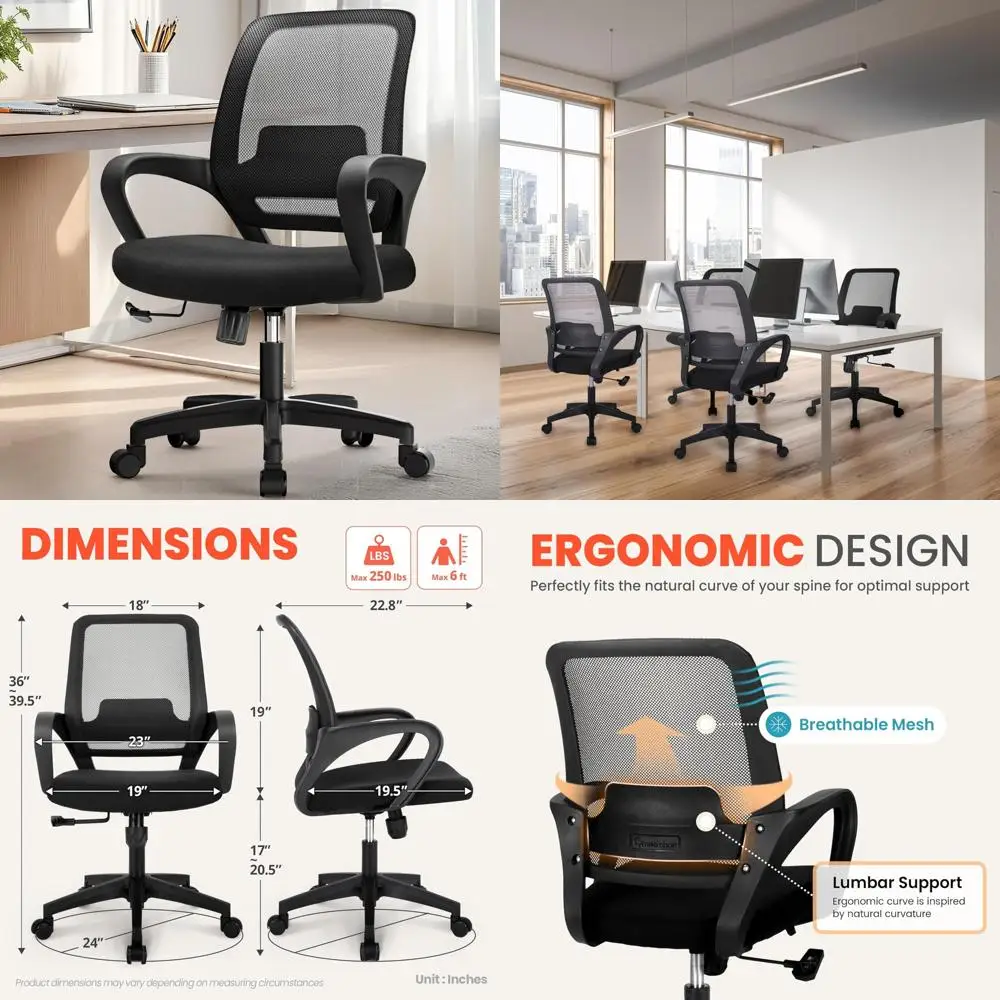 NEO Chair Office Desk Ergonomic Mesh Computer Chair with Lumbar Support Adjustable Height Swivel Rolling Wheels Comfy Mid Back T
NEO Chair Office Desk Ergonomic Mesh Computer Chair with Lumbar Support Adjustable Height Swivel Rolling Wheels Comfy Mid Back T