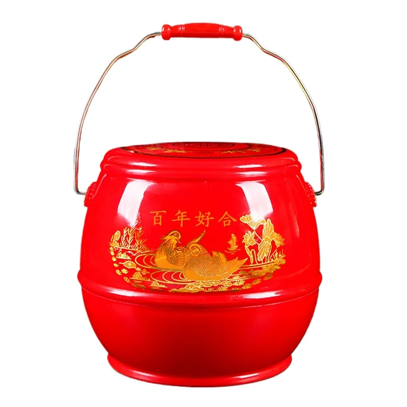 LMM Women's Bride Dowry Wedding Bucket Red Wedding Toilet
LMM Women's Bride Dowry Wedding Bucket Red Wedding Toilet