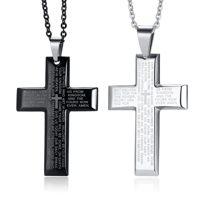Crucifix Necklace Our Father Prayer Men Cross Pendant Chain Spanish Prayer Medal Religious Medals Christian Jewelry
Crucifix Necklace Our Father Prayer Men Cross Pendant Chain Spanish Prayer Medal Religious Medals Christian Jewelry