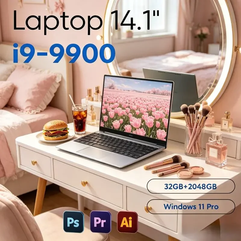 Compact 14.1 Inch Slim Laptop, Intel I9-9900 High-performance Chip, 16GB/32GB RAM, Win11, Handy Device for Long-hour Office Work
Compact 14.1 Inch Slim Laptop, Intel I9-9900 High-performance Chip, 16GB/32GB RAM, Win11, Handy Device for Long-hour Office Work