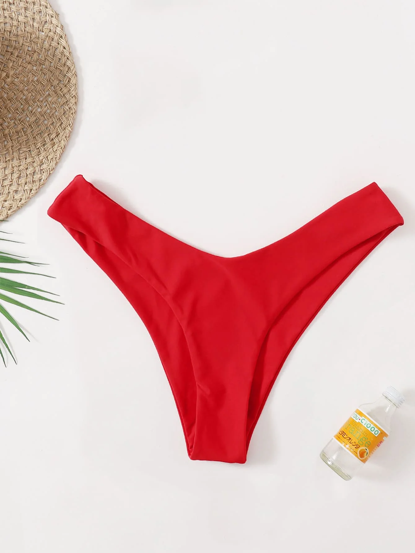 Solid Red High Cut Bikini Bottom for Summer Beach Wear
Solid Red High Cut Bikini Bottom for Summer Beach Wear