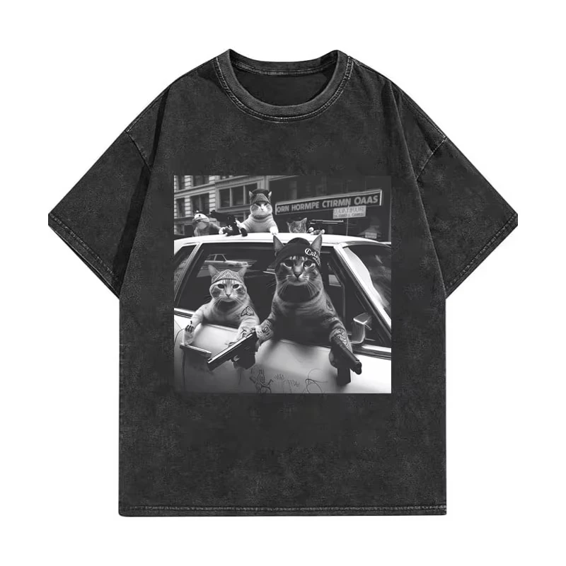 Забавные футболки с графическим принтом «Кошачья банды» для мужчин и женщин, модные винтажные футболки с эффектом потертости, летние высококачественные хлопковые футболки
Забавные футболки с графическим принтом «Кошачья банды» для мужчин и женщин, модные винтажные футболки с эффектом потертости, летние высококачественные хлопковые футболки
