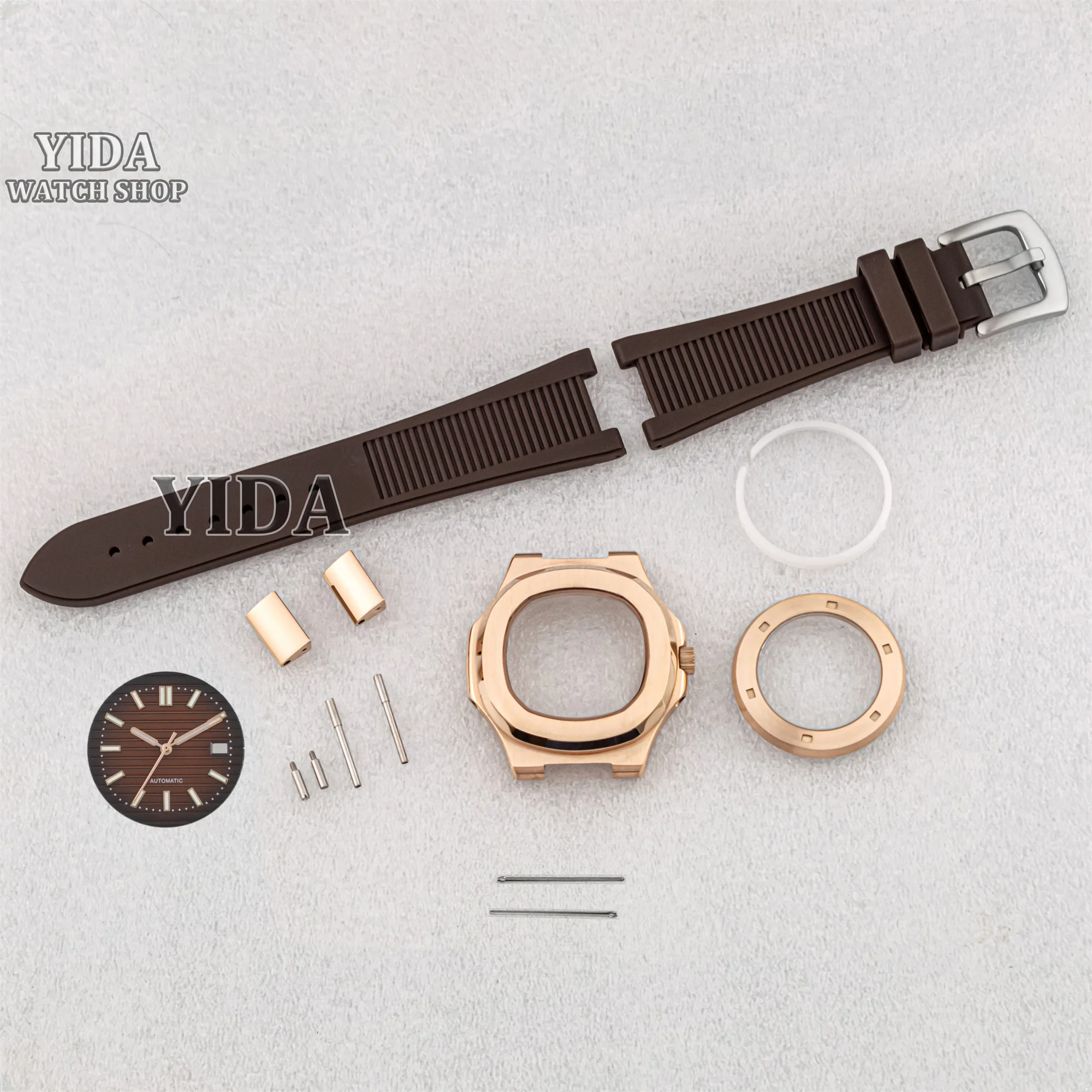 NH35 Case Rubber Strap Stainless Steel Rose Gold 41MM Watch Case Luminous Dial Hands Waterproof Case For Nautilus NH35 Movement
NH35 Case Rubber Strap Stainless Steel Rose Gold 41MM Watch Case Luminous Dial Hands Waterproof Case For Nautilus NH35 Movement