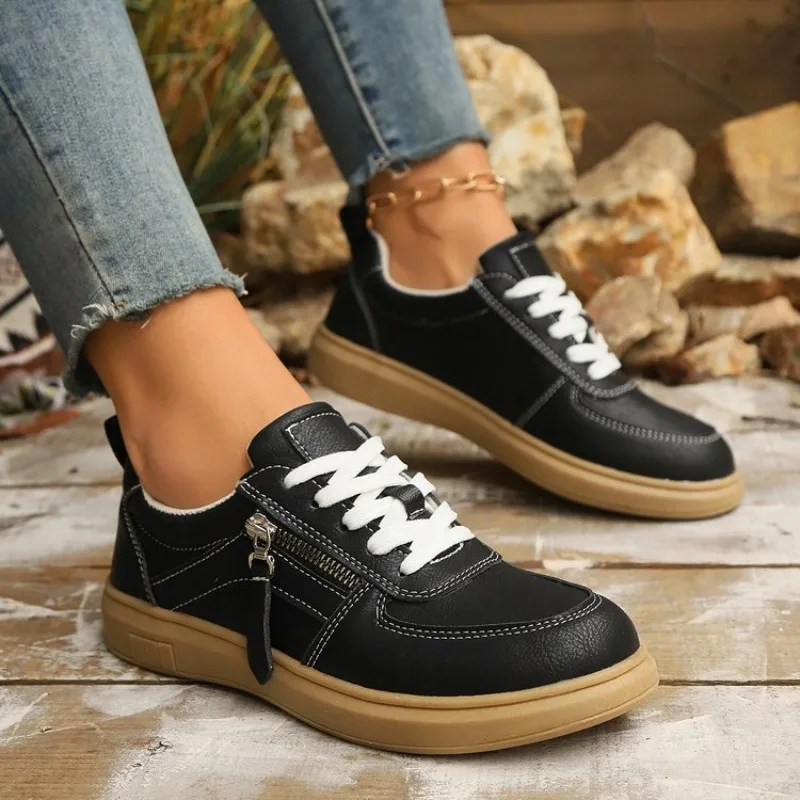 Tennis Shoes Womens Casual Women's Platform Zipper Lace Up Sneakers Stylish Leather Round Toe Casual High Top Walking Shoe
Tennis Shoes Womens Casual Women's Platform Zipper Lace Up Sneakers Stylish Leather Round Toe Casual High Top Walking Shoe