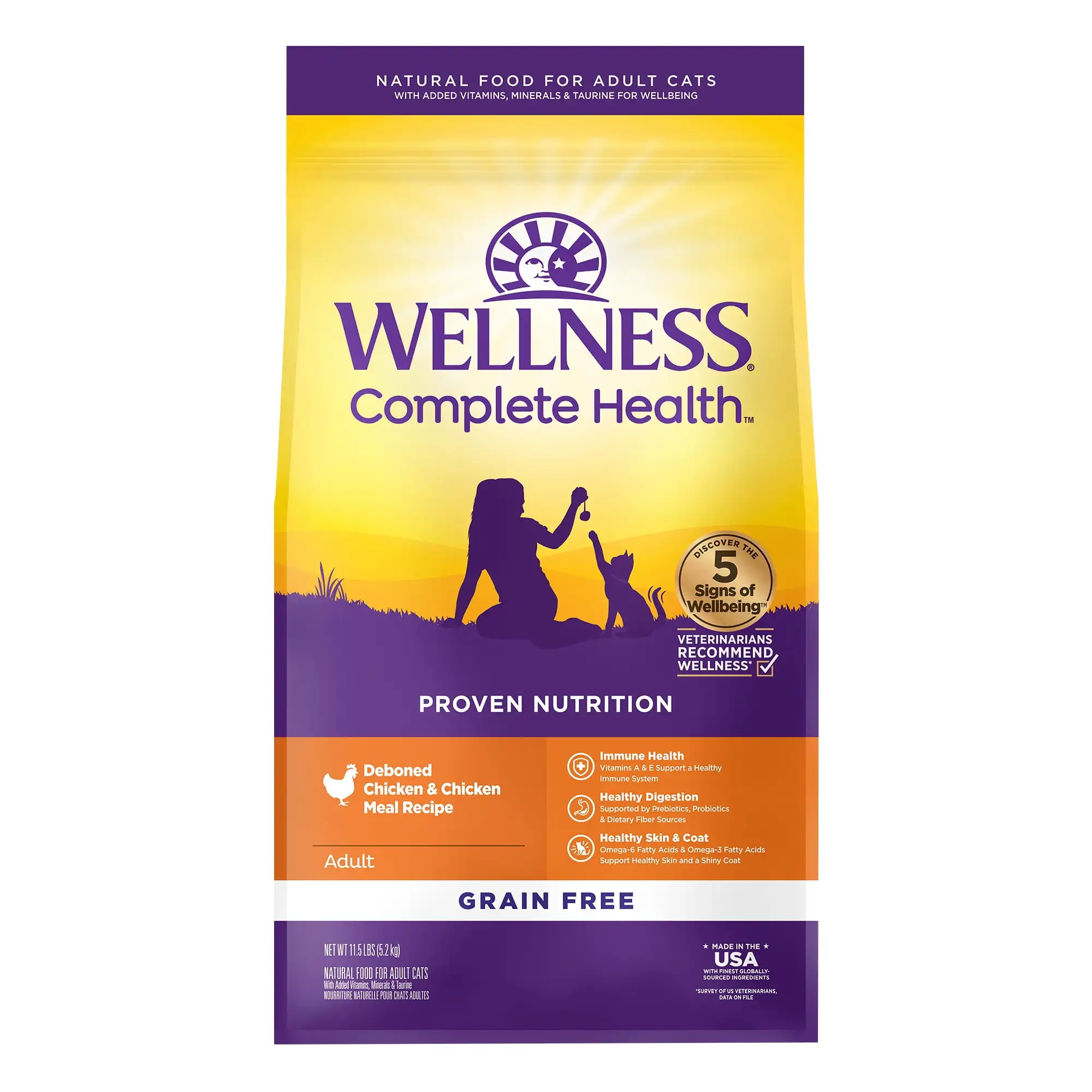 Wellness Complete Health Натуральная беззерновая обезвоженная еда для курицы и курицы Сухая корм для кошек, мешок 11,5 фунтов
Wellness Complete Health Натуральная беззерновая обезвоженная еда для курицы и курицы Сухая корм для кошек, мешок 11,5 фунтов
