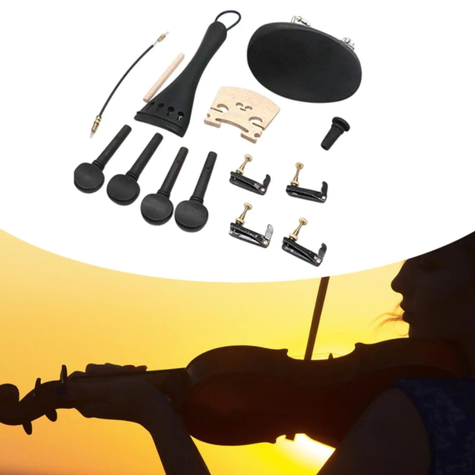 Violin Fittings Endpin Tailgut Sound Post Violin Parts Set Tailpiece Endpin Set for Lover 4/4 Violin Beginner Replacement Parts
Violin Fittings Endpin Tailgut Sound Post Violin Parts Set Tailpiece Endpin Set for Lover 4/4 Violin Beginner Replacement Parts