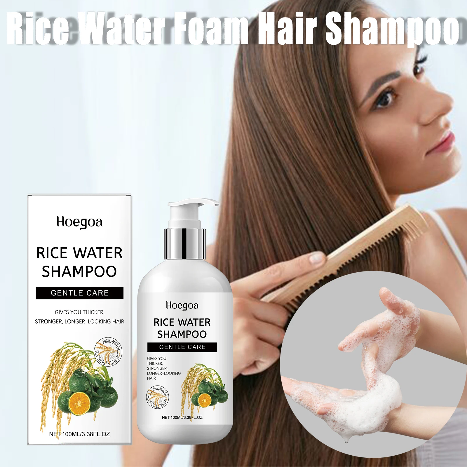 Rice Water Foam Hair Shampoo Oil Control Refreshing Volumizing Shampoo For Dandruff Removal Scalp Cleansing Hair Care Product
Rice Water Foam Hair Shampoo Oil Control Refreshing Volumizing Shampoo For Dandruff Removal Scalp Cleansing Hair Care Product