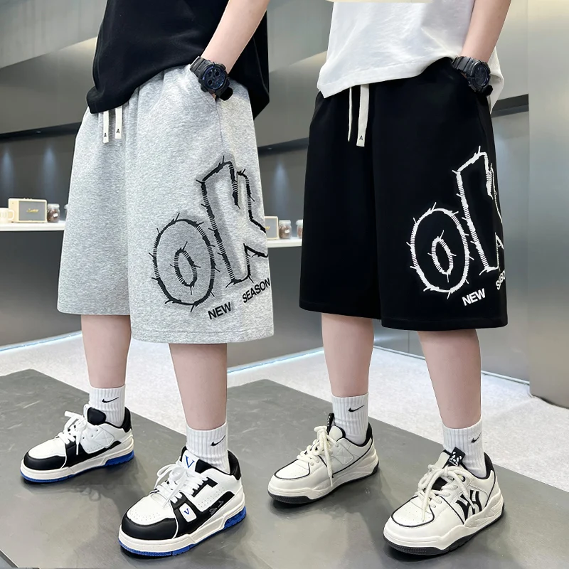New Summer Kids Cotton Shorts for 10 Years Old Boy Teenager Casual Baggy Capris Shorts with Letter Print Children Age 5-14 Years
New Summer Kids Cotton Shorts for 10 Years Old Boy Teenager Casual Baggy Capris Shorts with Letter Print Children Age 5-14 Years
