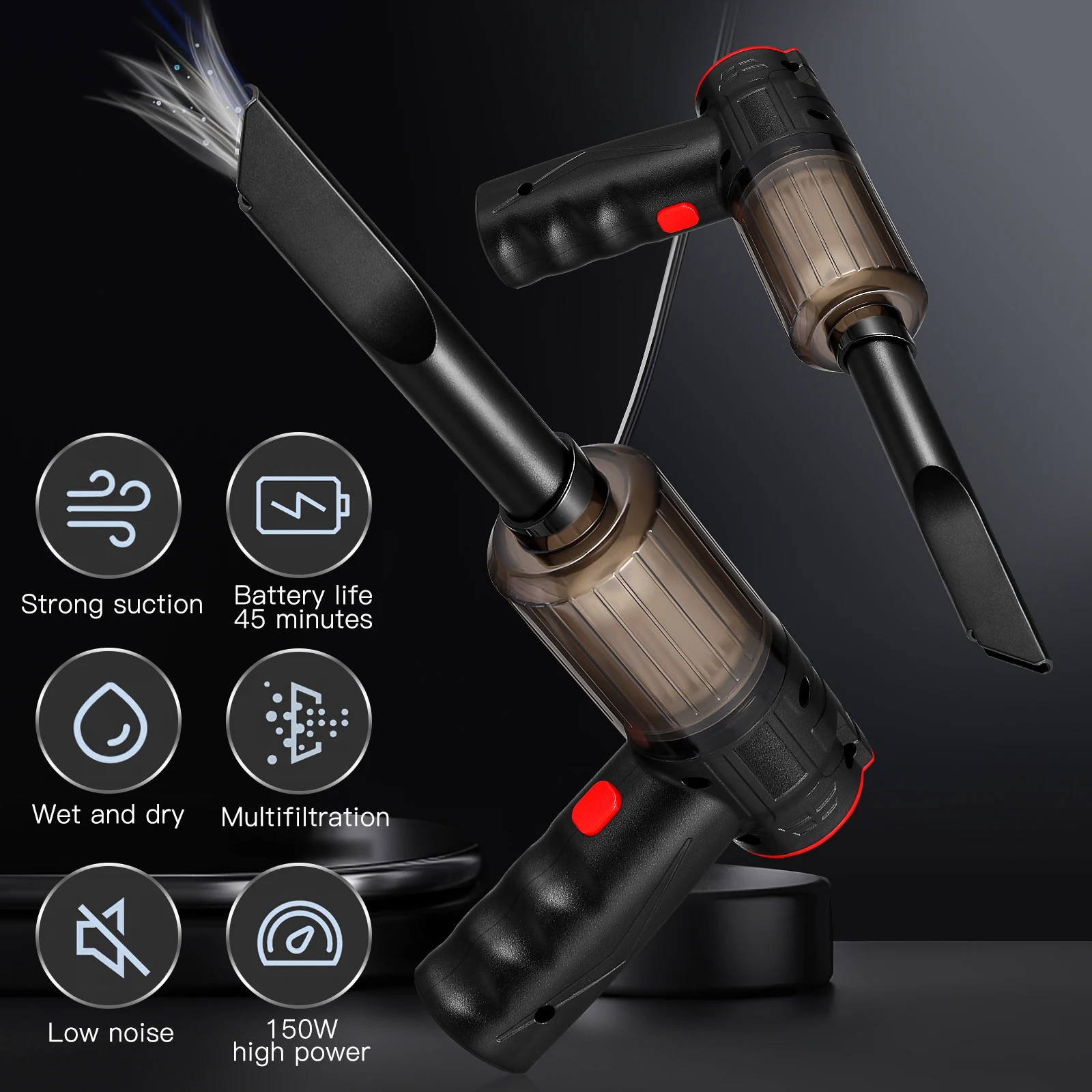 1 Set Portable Car Vacuum Cleaner High Power Cordless Handheld Air Duster Wet Dry Rechargeable Multifunctional Wireless Dust
1 Set Portable Car Vacuum Cleaner High Power Cordless Handheld Air Duster Wet Dry Rechargeable Multifunctional Wireless Dust