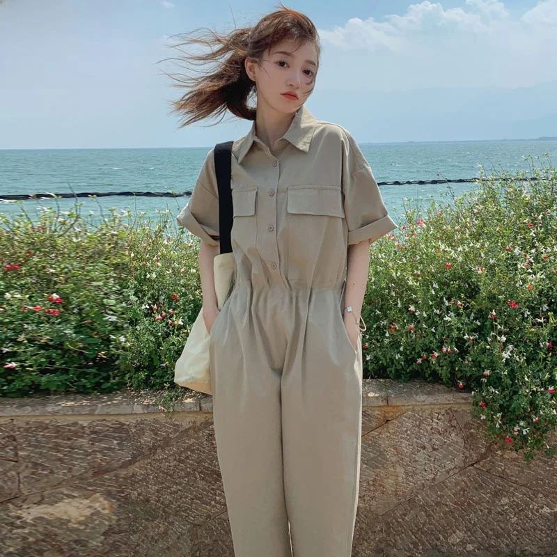 American Style Street Thin Workwear Jumpsuit Women Summer New Korean Version Casual Loose High Waist Slimming Pants
American Style Street Thin Workwear Jumpsuit Women Summer New Korean Version Casual Loose High Waist Slimming Pants