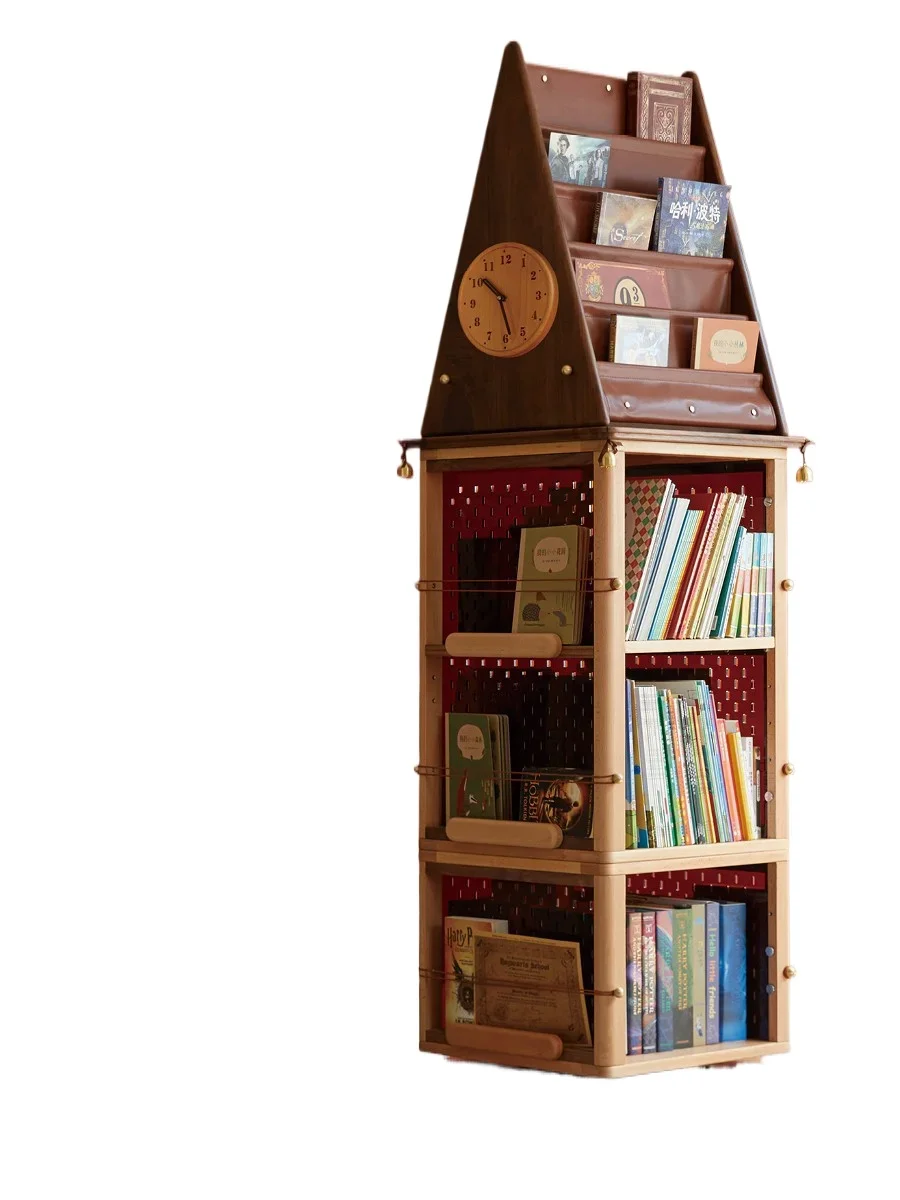 Rotating bookshelf figure cabinet corner living room storage cabinet solid wood children's reading picture book rack
Rotating bookshelf figure cabinet corner living room storage cabinet solid wood children's reading picture book rack