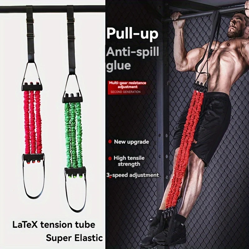 1pc pull up auxiliary trainer, horizontal bar power assist belt, tension belt, home fitness equipment, elastic rope
1pc pull up auxiliary trainer, horizontal bar power assist belt, tension belt, home fitness equipment, elastic rope