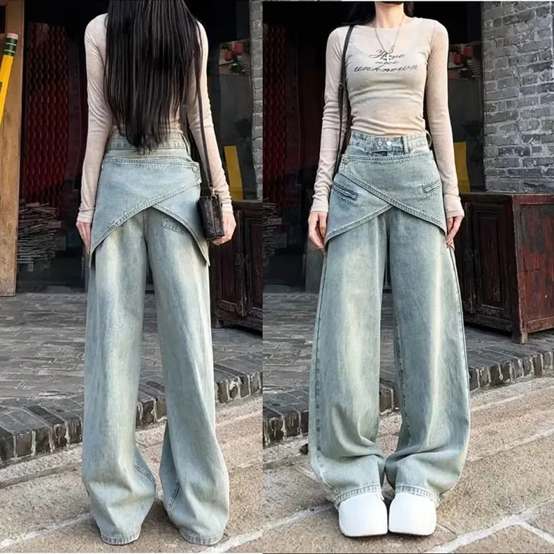 New Female Cool High-waisted Jeans Large-sized Women, Retro Street Style, Retro Detachable Waistband, Layering Wide-leg Pants
New Female Cool High-waisted Jeans Large-sized Women, Retro Street Style, Retro Detachable Waistband, Layering Wide-leg Pants