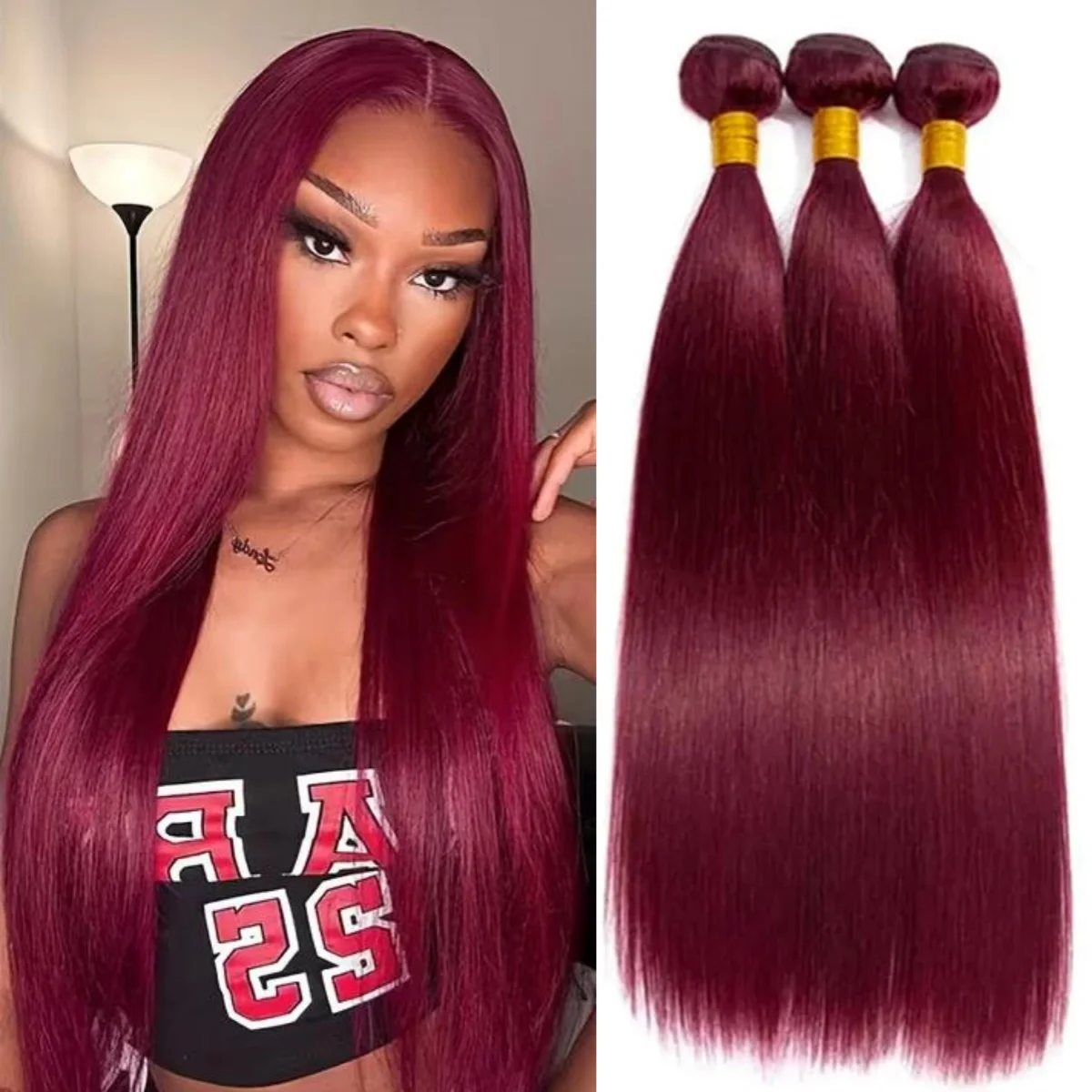 Наборы натуральных волос 99J: красные, бордовые, прямые, 1/3/4 пучка, 95 г, цвет винно-красный, прямые пучки, волосы Реми
Наборы натуральных волос 99J: красные, бордовые, прямые, 1/3/4 пучка, 95 г, цвет винно-красный, прямые пучки, волосы Реми