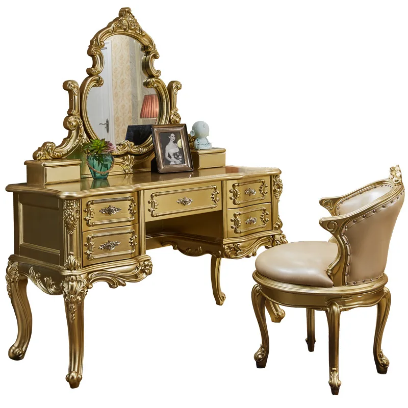 European-style all-solid wood French-style carved dressing table, bedroom luxury dressing locker high-end
European-style all-solid wood French-style carved dressing table, bedroom luxury dressing locker high-end