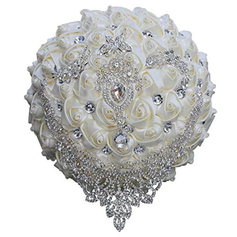 Handmade Luxury Wedding Bridal Bouquet Large Silk Rose Holding Toss Artificial Flowers Bouquets with Satin Ribbon Pearls Rhines
Handmade Luxury Wedding Bridal Bouquet Large Silk Rose Holding Toss Artificial Flowers Bouquets with Satin Ribbon Pearls Rhines
