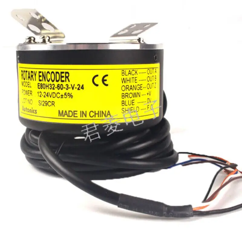 New E80H32-60-3-V-24 Rotary Encoder Shaft Inner Diameter 32mm Connection Cable
New E80H32-60-3-V-24 Rotary Encoder Shaft Inner Diameter 32mm Connection Cable