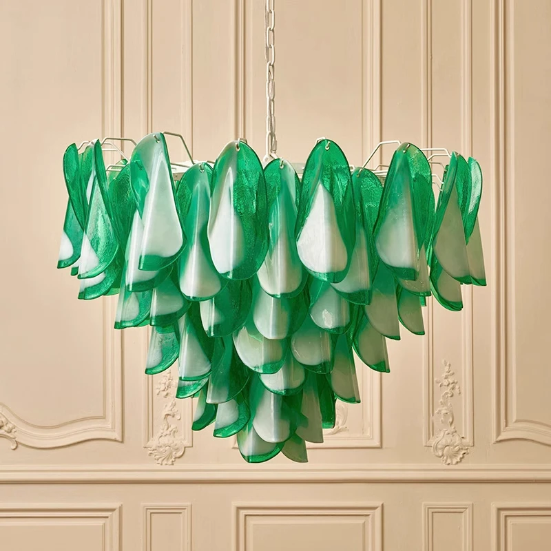 Retro Luxury Pink Glass Living Room Dining Room Green Petal Glass Pendant Chandelier Bedroom Ceiling Lamp Home Decor Led Lights
Retro Luxury Pink Glass Living Room Dining Room Green Petal Glass Pendant Chandelier Bedroom Ceiling Lamp Home Decor Led Lights