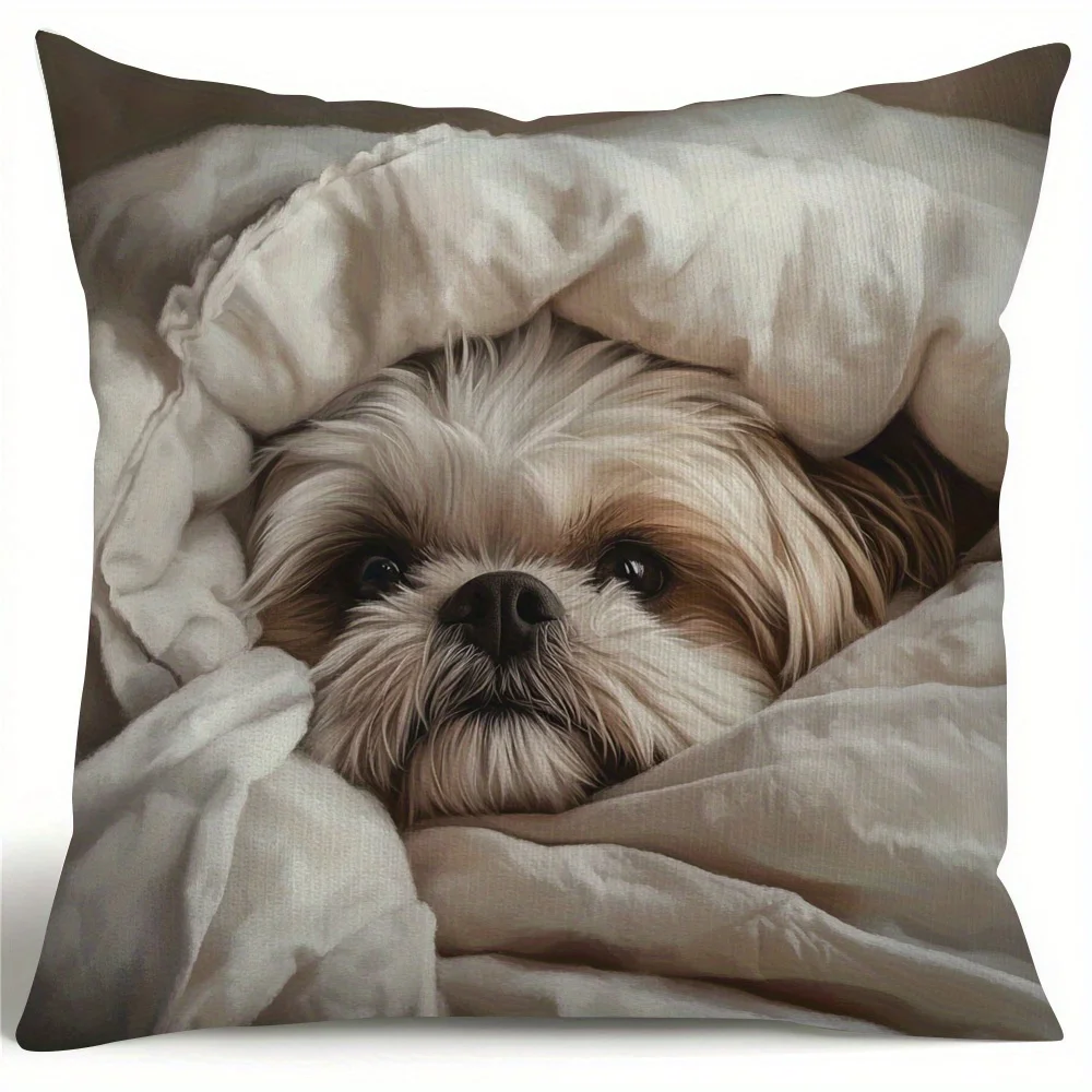 1PC 18x18 Inch Gentle Shih Tzu Dog Print Pillow Cover, Single-Sided Design, Ideal for Valentine Day & Christmas Home Decor
1PC 18x18 Inch Gentle Shih Tzu Dog Print Pillow Cover, Single-Sided Design, Ideal for Valentine Day & Christmas Home Decor