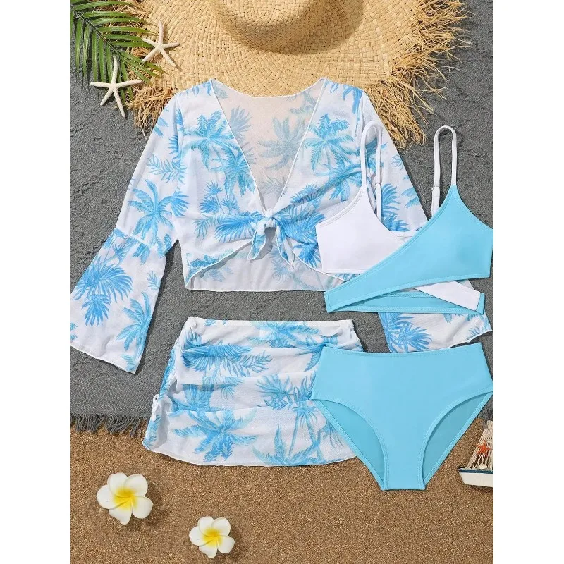 4 Pieces Bikini Top & Skirt 2025 Girls Swimsuit Kids High Waist Swimwear Children Bathers Bathing Swimming Swim Suit Beachwear
4 Pieces Bikini Top & Skirt 2025 Girls Swimsuit Kids High Waist Swimwear Children Bathers Bathing Swimming Swim Suit Beachwear
