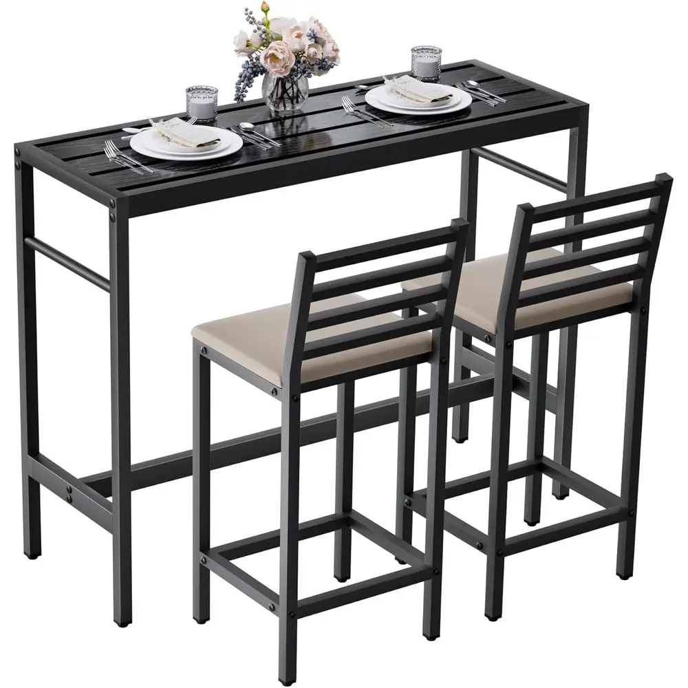 3-Piece Outdoor Patio Bar Set with 50 High Top Table and 2 Cushioned Bar Stools for Poolside, Balcony, Backyard, and Porch
3-Piece Outdoor Patio Bar Set with 50 High Top Table and 2 Cushioned Bar Stools for Poolside, Balcony, Backyard, and Porch