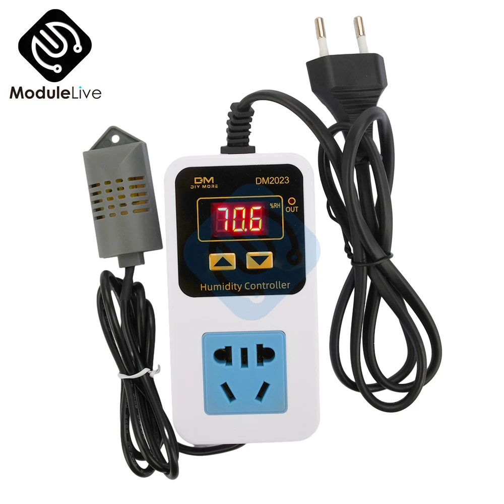 DM W2023 Digital Humidity Controller Intelligent Humidity Control Socket AC 110-220V 10A Thermostat Humidity Measurement 99% RH
DM W2023 Digital Humidity Controller Intelligent Humidity Control Socket AC 110-220V 10A Thermostat Humidity Measurement 99% RH
