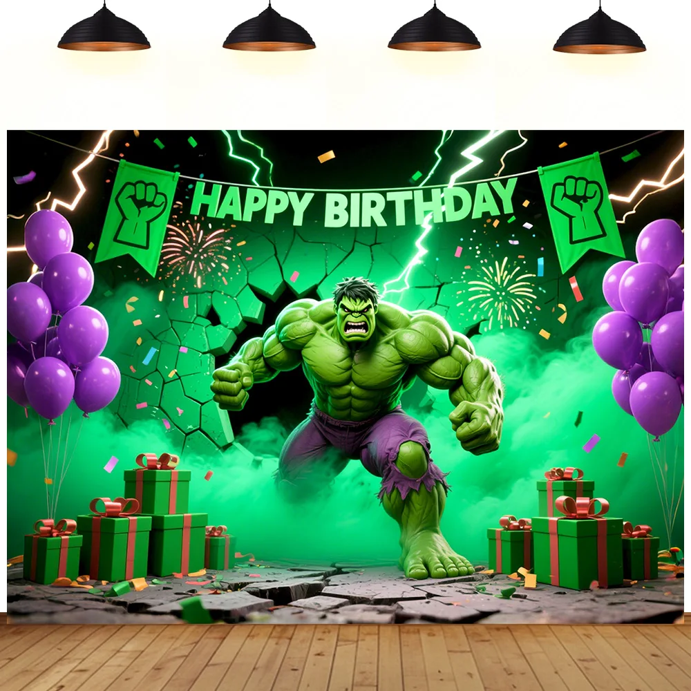 The Hulk birthday party background green violet fist lightning children adult birthday gift photography backdrop
The Hulk birthday party background green violet fist lightning children adult birthday gift photography backdrop