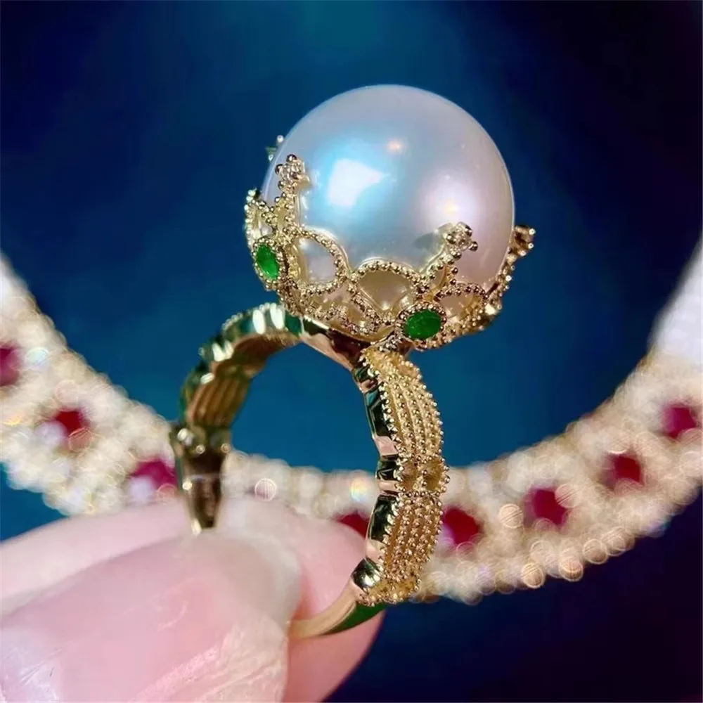 DIY Pearl Ring Accessories S925 Sterling Silver Ring Empty Concealer Gold Silver Jewelry Bracket Fit 14-15mm Circle Z422
DIY Pearl Ring Accessories S925 Sterling Silver Ring Empty Concealer Gold Silver Jewelry Bracket Fit 14-15mm Circle Z422