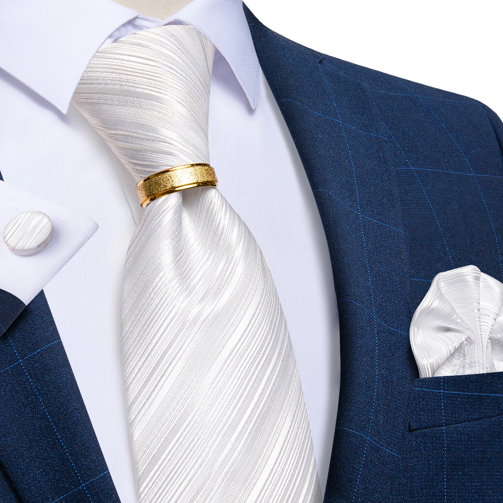 Solid White Elegant Silk Ties for Men Striped Wedding Business Men Accessories Necktie Pocket Square Cufflinks Cravat Gift
Solid White Elegant Silk Ties for Men Striped Wedding Business Men Accessories Necktie Pocket Square Cufflinks Cravat Gift